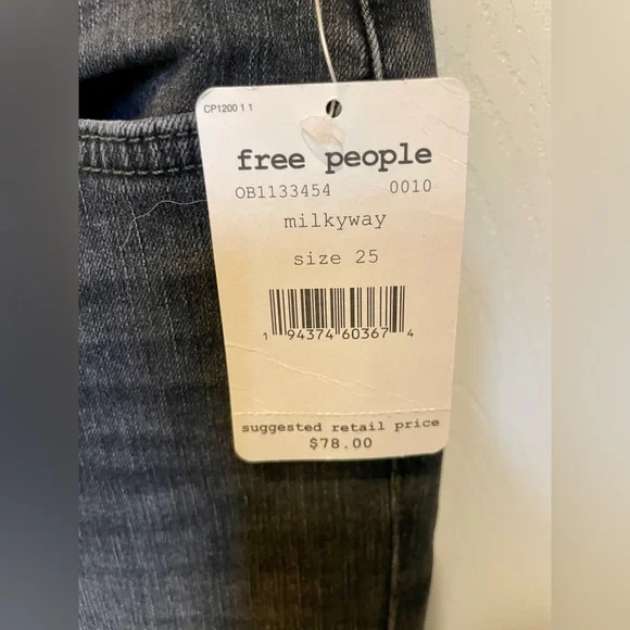 NWT Free People black skinny jeans 25 - Picture 5 of 9